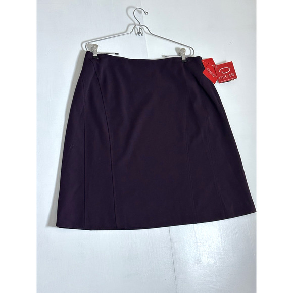 Oscar De La Renta Women’s Skirt Burgundy Maroon Size 14 NWT - Picture 13 of 16